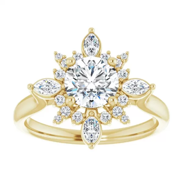 Vintage halo diamond ring
