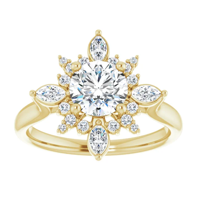 Vintage halo diamond ring