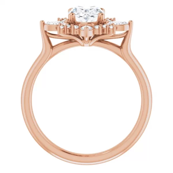 rose gold vintage halo diamond ring