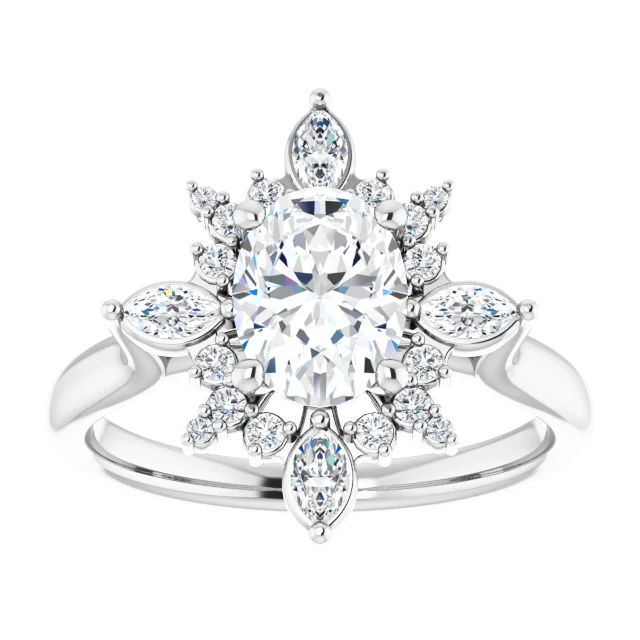 white gold vintage halo diamond ring