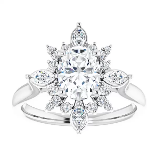 white gold vintage halo diamond ring oval diamond